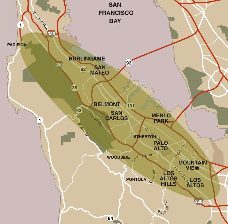 NatureWalk Landscapes Service Area Map - San Francisco Bay Area NatureWalk Landscapes Service Area Map - San Francisco Bay Area